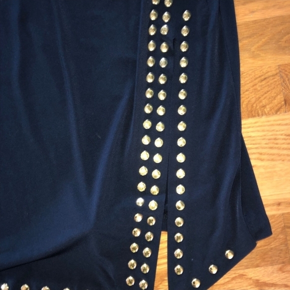 Elegant Navy Studded Dress - Picture 3 of 11